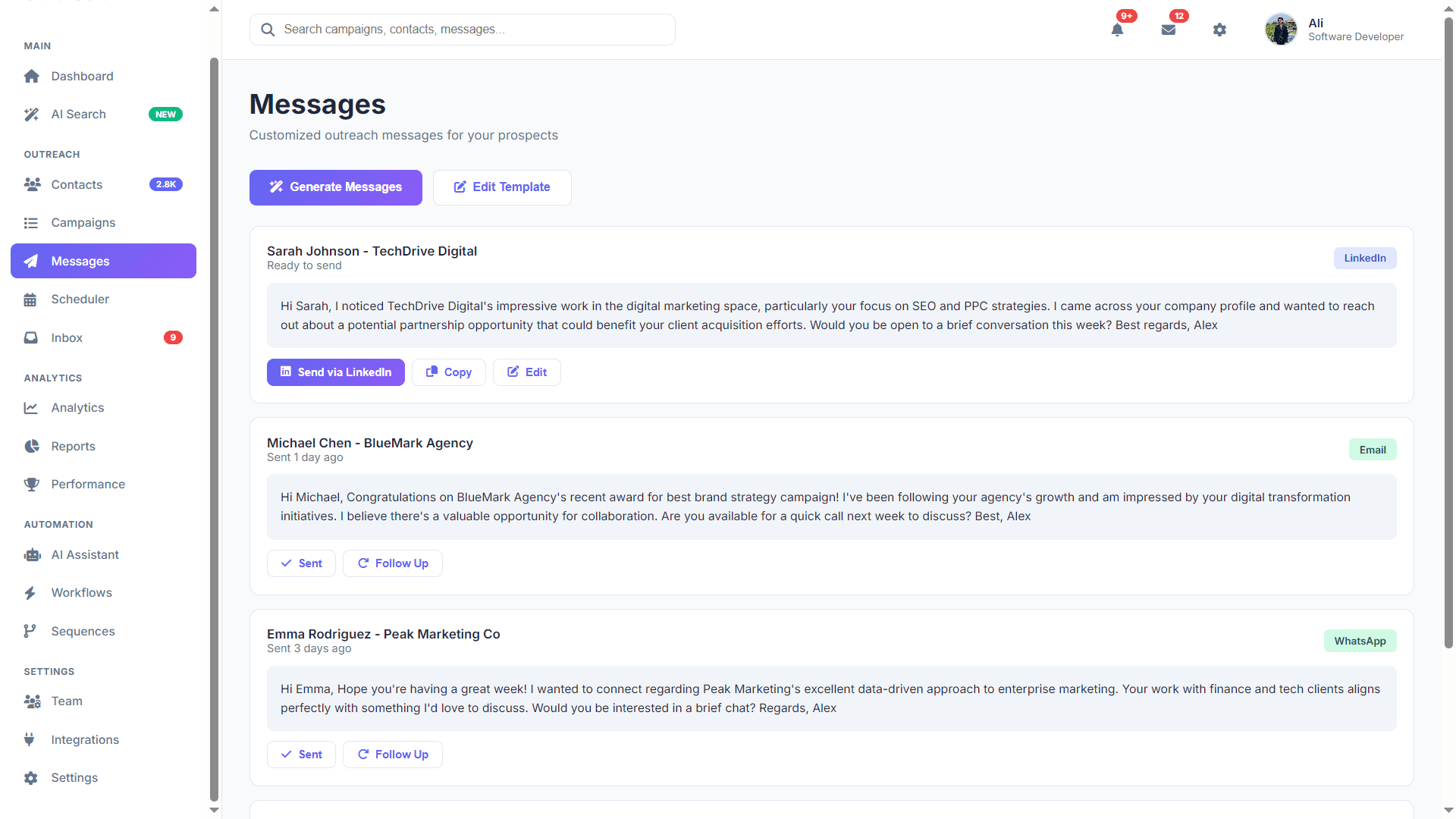 Custom Message Generation
